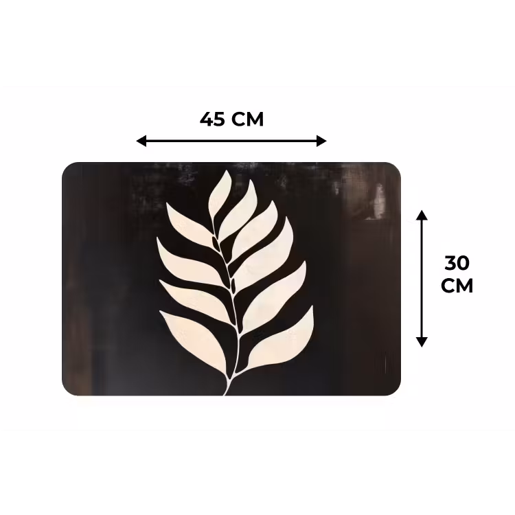 Blad - Wit - Minimalistisch Placemat vinyl groot -specs