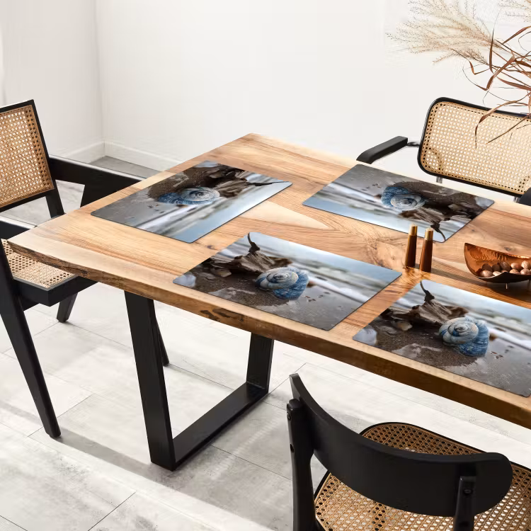 Schelp - Strand - Blauw - Zee Placemat vinyl groot -zzsfeer4_Kitchenyeah-website
