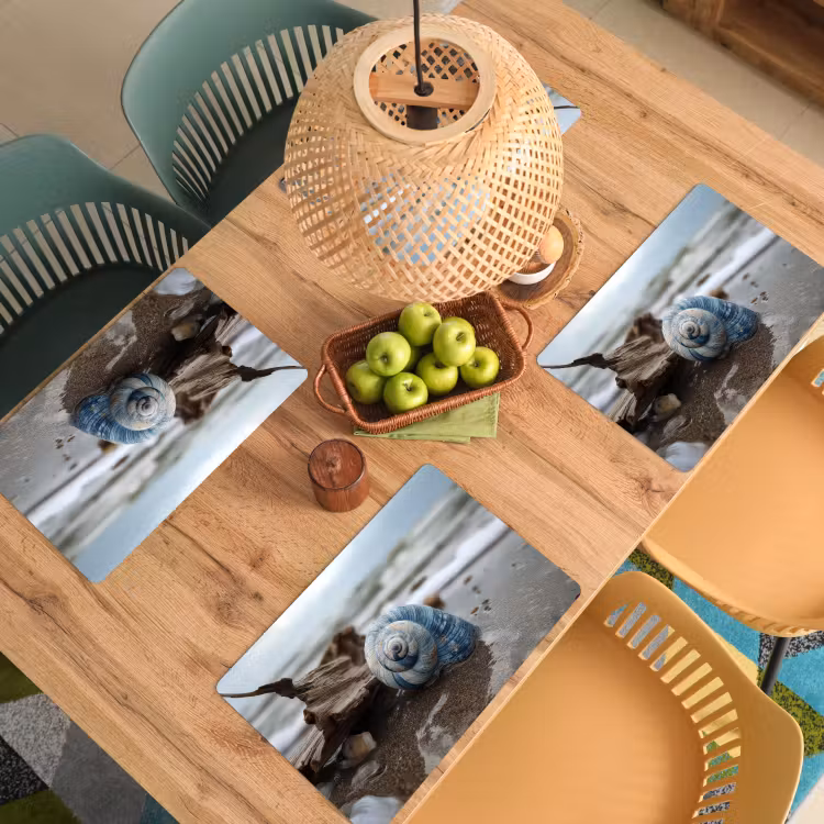 Schelp - Strand - Blauw - Zee Placemat vinyl groot -zzsfeer5_Kitchenyeah-website