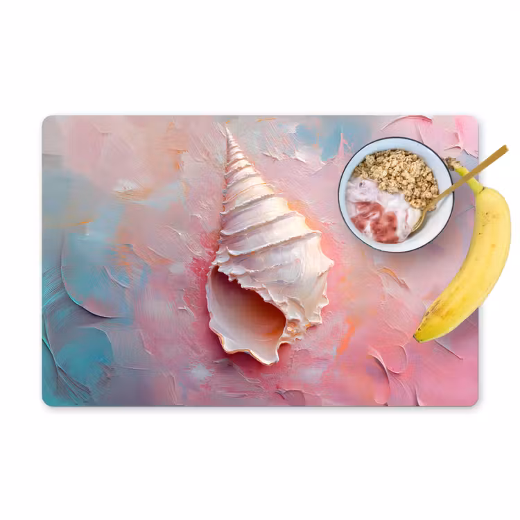 Schelp - Pastel - Pink Placemat vinyl groot -zzzproduct_Kitchenyeah-website