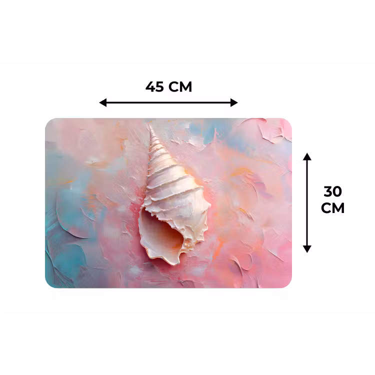 Schelp - Pastel - Pink Placemat vinyl groot -specs