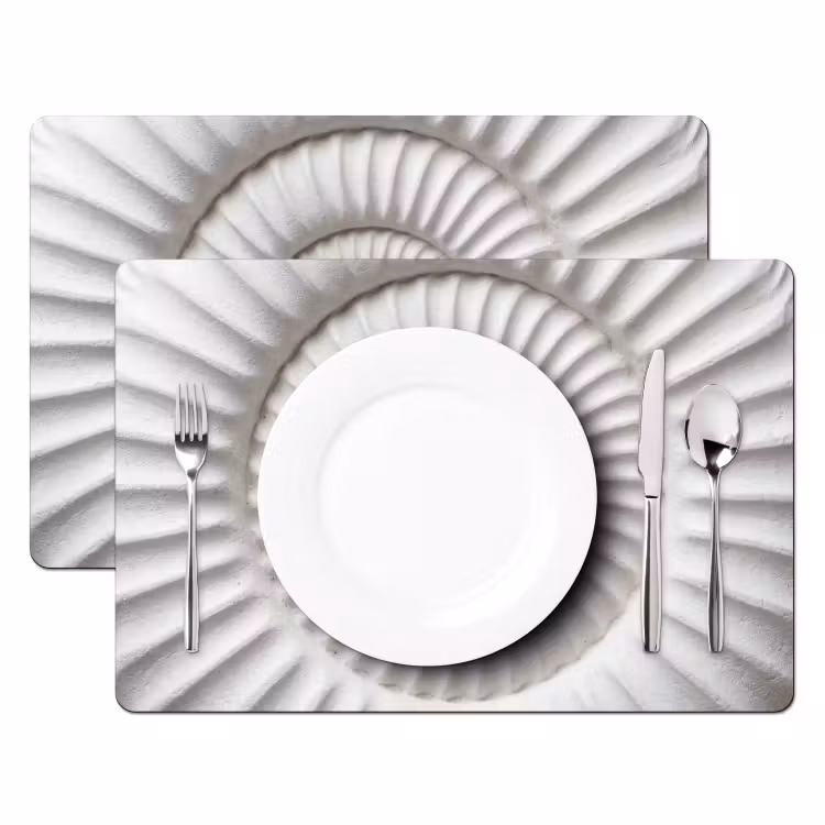 Schelp - Spiraal - Wit Placemat vinyl groot -zzsfeer2_Kitchenyeah-website