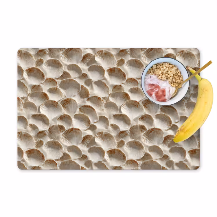 Schelpen - Waaiervorm - Wit Placemat vinyl groot 368 -zzzproduct_Kitchenyeah-website