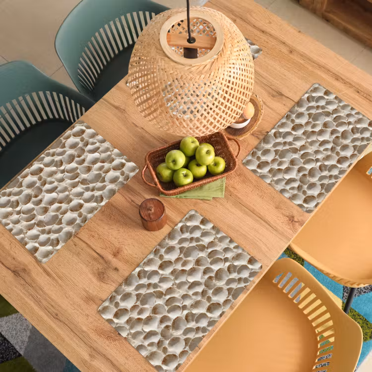 Schelpen - Waaiervorm - Wit Placemat vinyl groot 368 -zzsfeer5_Kitchenyeah-website