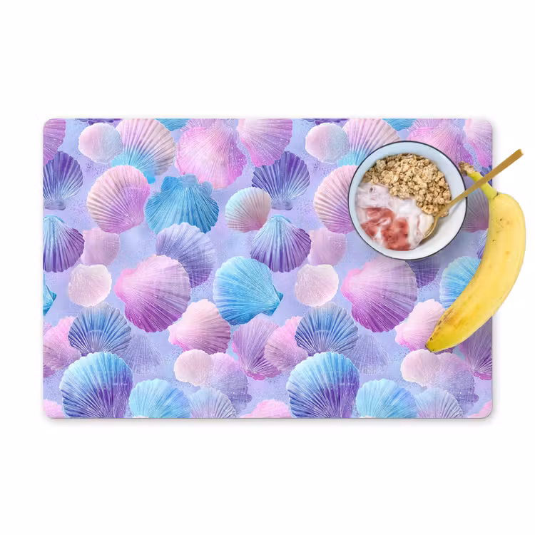 Schelpen - Paars - Blauw - Patroon Placemat vinyl groot -zzzproduct_Kitchenyeah-website