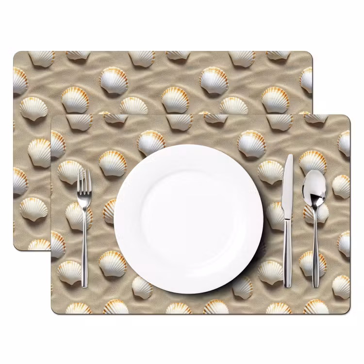 Schelpen - Zand - Maritiem Placemat vinyl groot 368 -zzsfeer2_Kitchenyeah-website