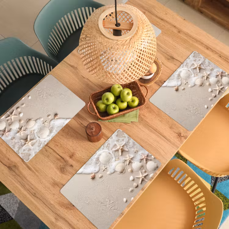 Schelpen - Zeesterren - Strand Placemat vinyl groot -zzsfeer5_Kitchenyeah-website