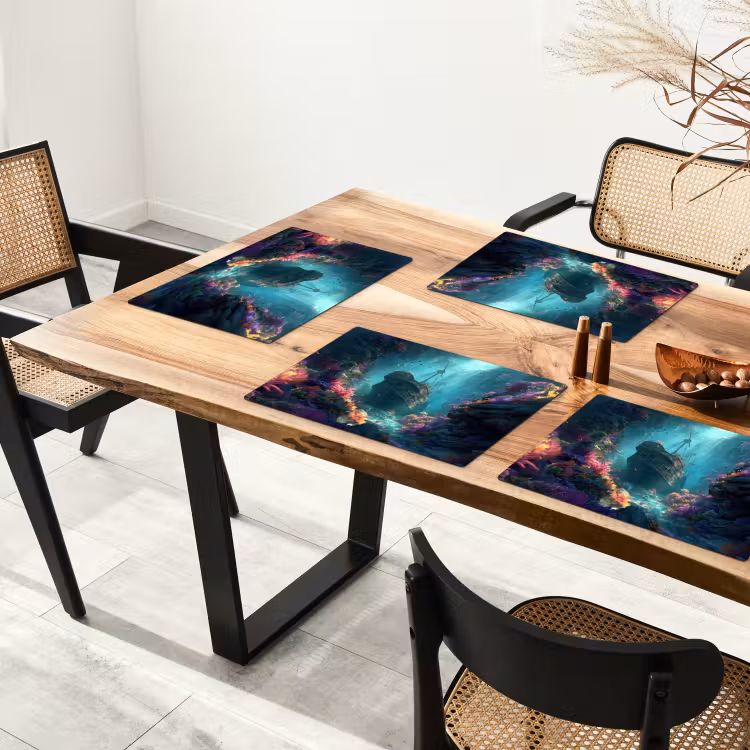 Schip - Hout - Koraalriffen - Zonlicht Placemat vinyl groot -zzsfeer4_Kitchenyeah-website