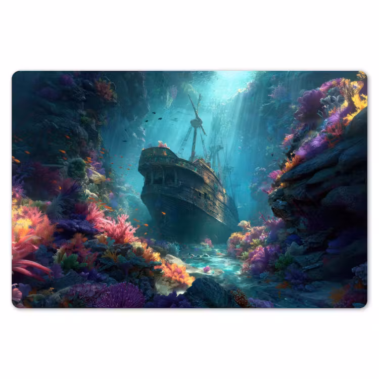 Schip - Hout - Koraalriffen - Zonlicht Placemat vinyl groot -zzsfeer1_Kitchenyeah-website