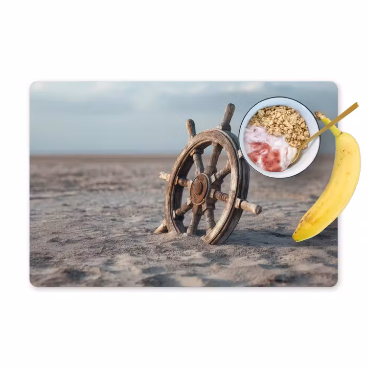 Scheepsstuur - Hout - Bruin - Zand Placemat vinyl groot -zzzproduct_Kitchenyeah-website