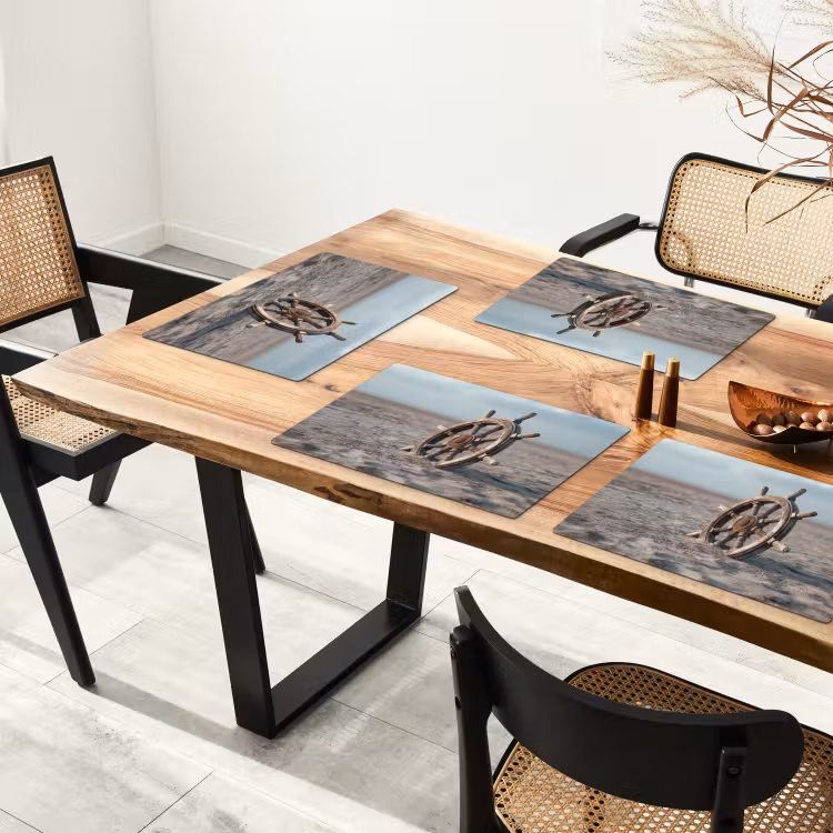 Scheepsstuur - Hout - Bruin - Zand Placemat vinyl groot -zzsfeer4_Kitchenyeah-website