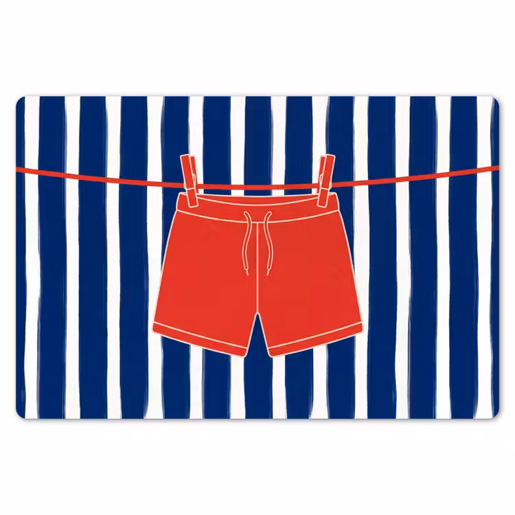 Shorts - Waslijn - Zomer - Illustratie - Rood Placemat vinyl groot -zzsfeer1_Kitchenyeah-website