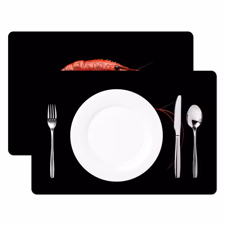 Garnaal - Rood - Dieren Placemat vinyl groot -zzsfeer2_Kitchenyeah-website