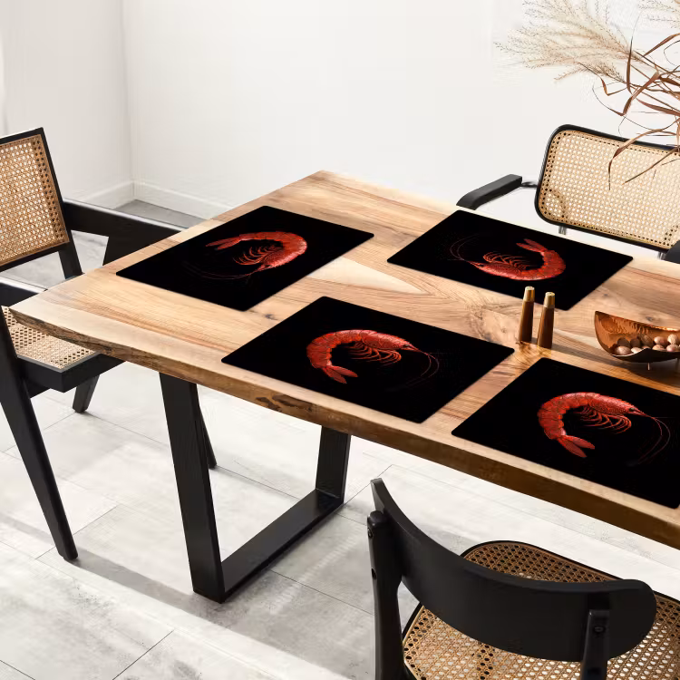 Garnaal - Rood - Dieren Placemat vinyl groot -zzsfeer4_Kitchenyeah-website