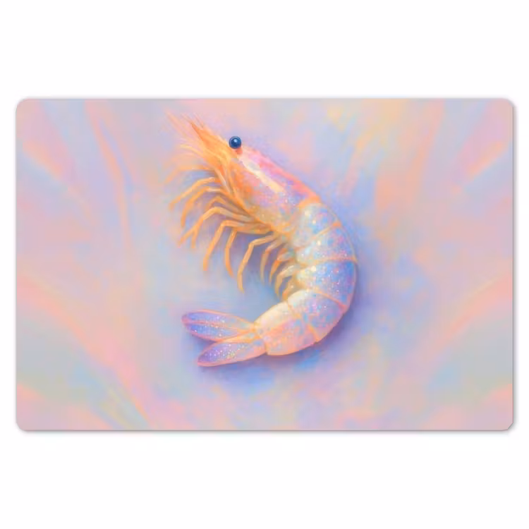 Garnaal - Subtiele structuur - Blauw - Roze Placemat vinyl groot -zzsfeer1_Kitchenyeah-website