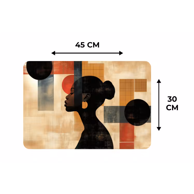 Zijaanzicht - Vrouw - Vormen Placemat vinyl groot -specs