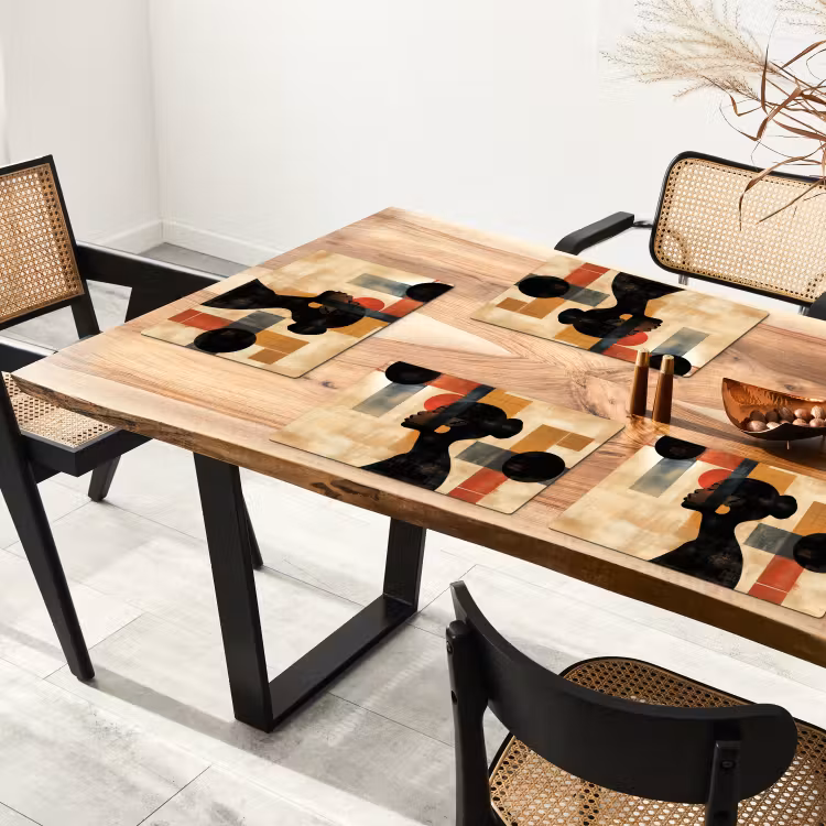 Zijaanzicht - Vrouw - Vormen Placemat vinyl groot -zzsfeer4_Kitchenyeah-website