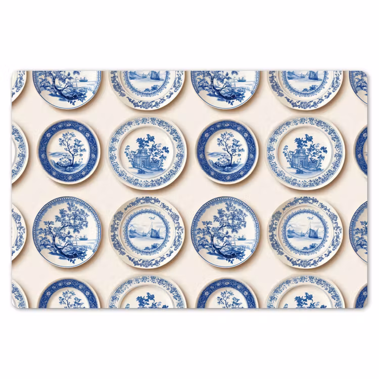 Borden - Bomen - Planten - Blauw Placemat vinyl groot 368 -zzsfeer1_Kitchenyeah-website