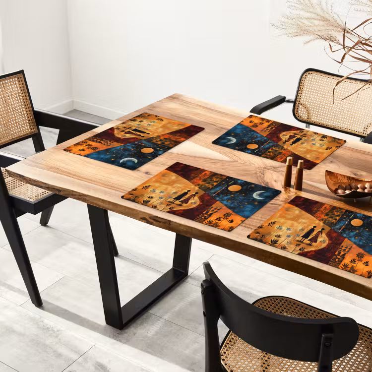 Silhouetten - Abstract - Zon - Maan Placemat vinyl groot -zzsfeer4_Kitchenyeah-website