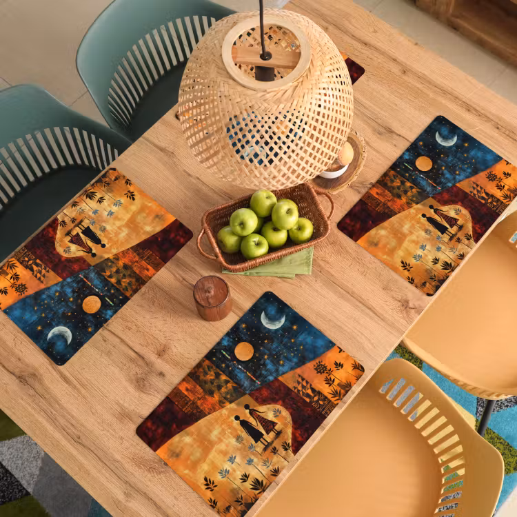 Silhouetten - Abstract - Zon - Maan Placemat vinyl groot -zzsfeer5_Kitchenyeah-website