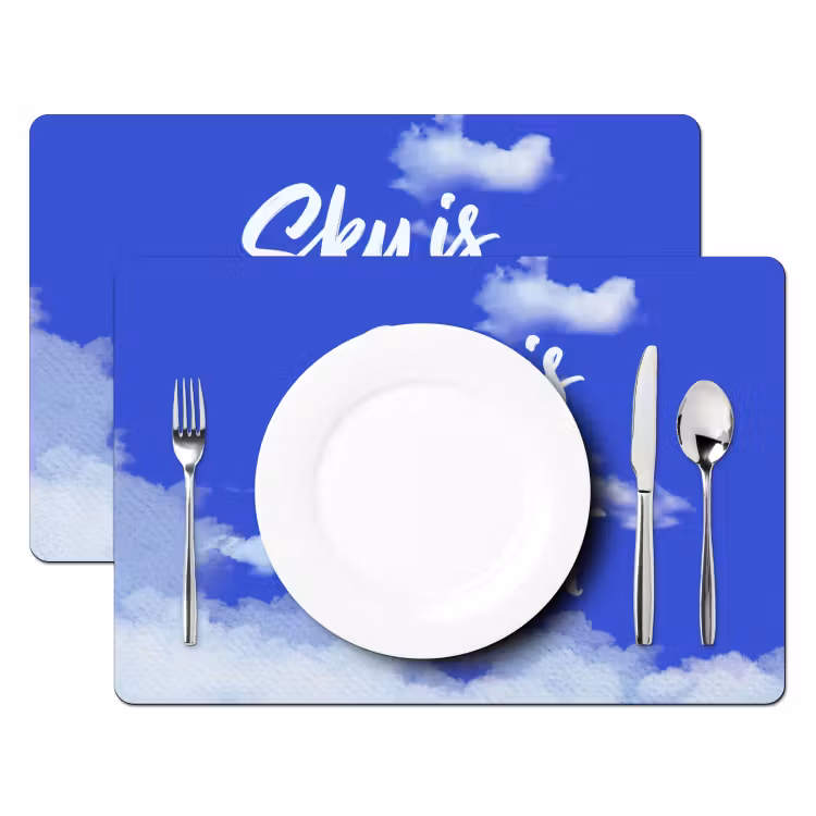 Sky is not the limit - Blauwe lucht - Wolken Placemat vinyl groot -zzsfeer2_Kitchenyeah-website