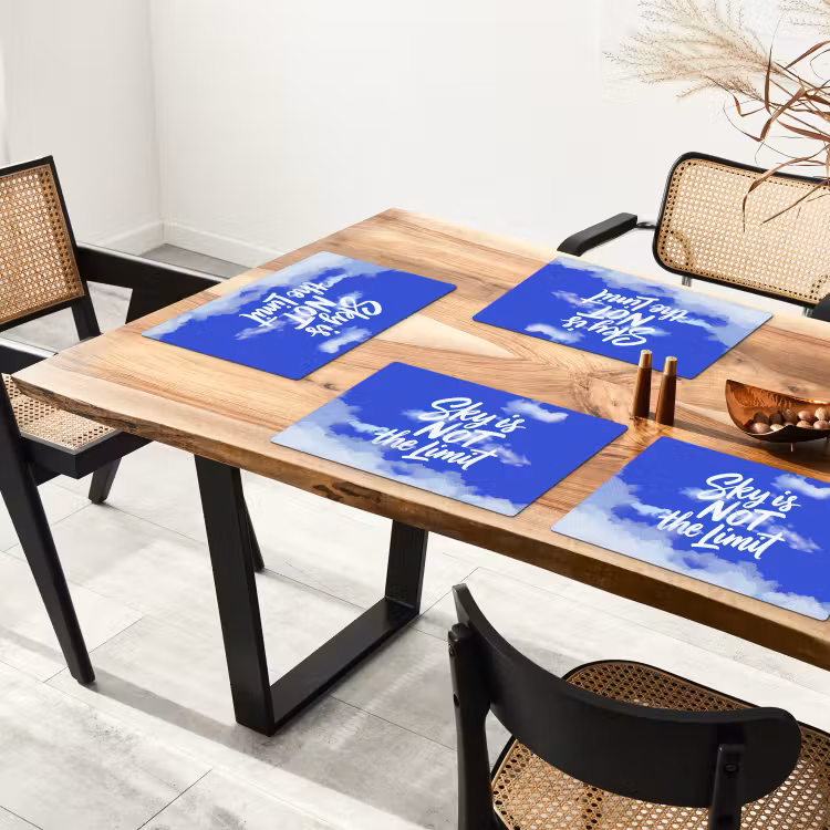 Sky is not the limit - Blauwe lucht - Wolken Placemat vinyl groot -zzsfeer4_Kitchenyeah-website