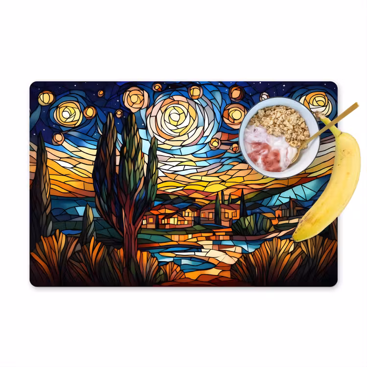 Hemel - Sterren - Mozaïek - Huizen Placemat vinyl groot -zzzproduct_Kitchenyeah-website