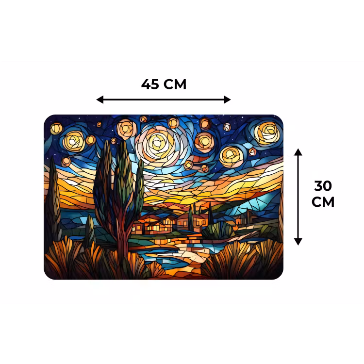 Hemel - Sterren - Mozaïek - Huizen Placemat vinyl groot -specs
