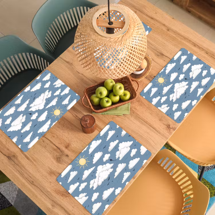 Lucht - Zon - Wolken - Natuur - Blauw Placemat vinyl groot -zzsfeer5_Kitchenyeah-website