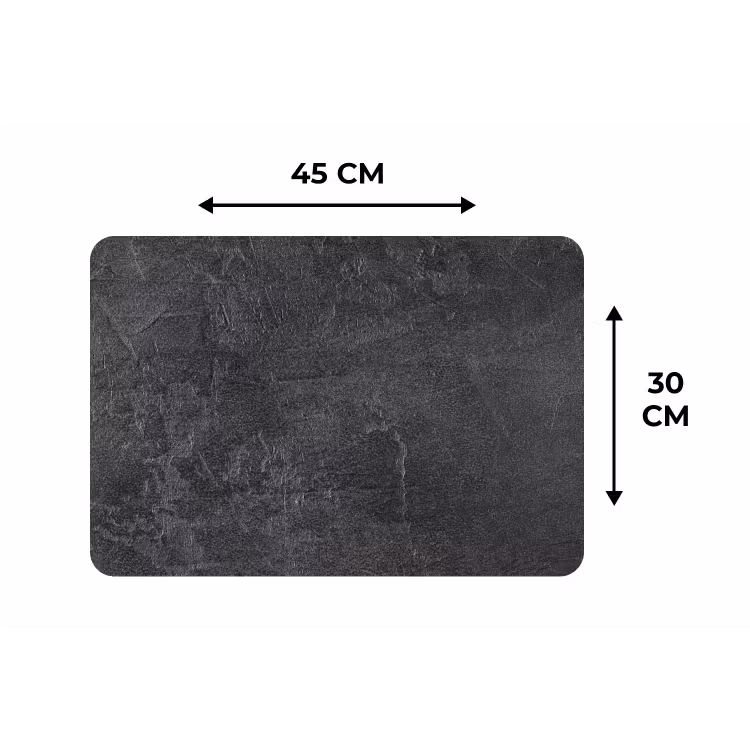 Leisteen - Beton - Natuursteen - Grijs - Industrieel Placemat vinyl groot -specs