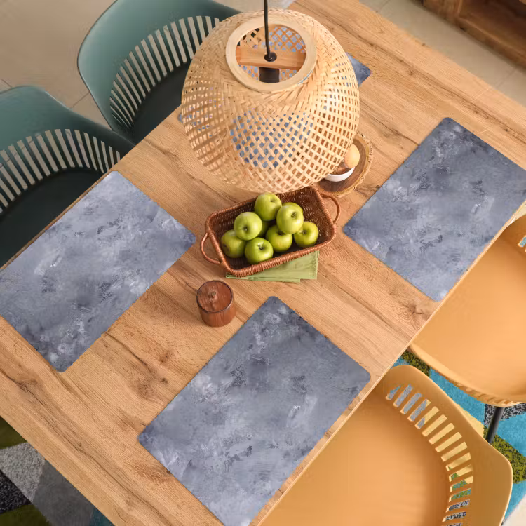 Leisteen - Beton - Retro - Structuren - Grijs - Rustiek Placemat vinyl groot -zzsfeer5_Kitchenyeah-website