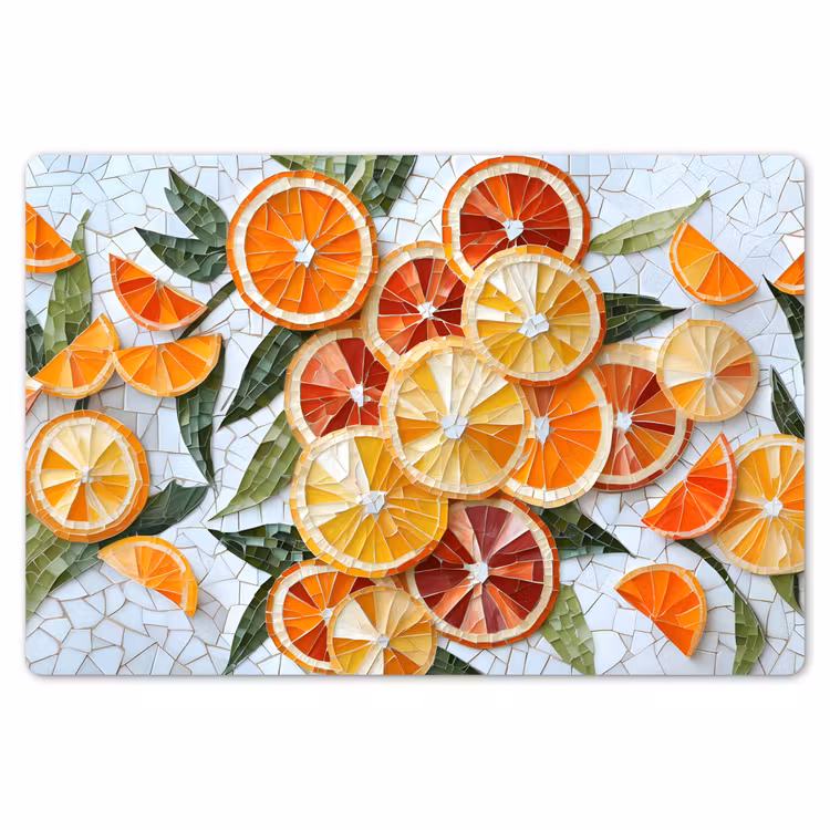 Schijfjes - Fruit - Oranje - Mozaïek Placemat vinyl groot -zzsfeer1_Kitchenyeah-website