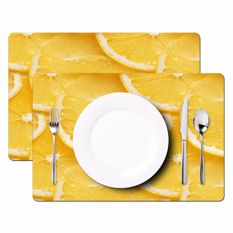 Schijfjes - Citroen - Sap Placemat vinyl groot 368 -zzsfeer2_Kitchenyeah-website