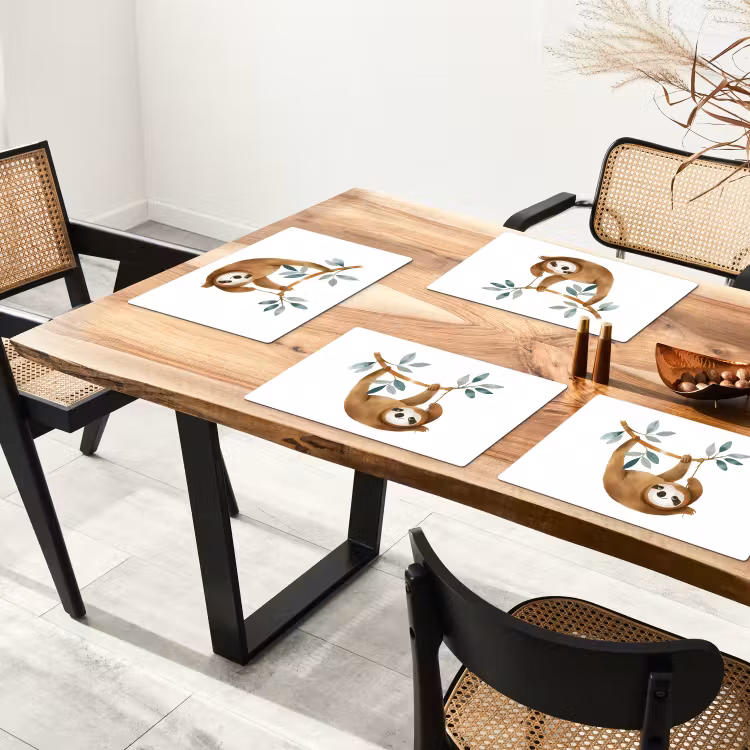 Luiaard - Dier - Jungle dieren Placemat vinyl groot -zzsfeer4_Kitchenyeah-website