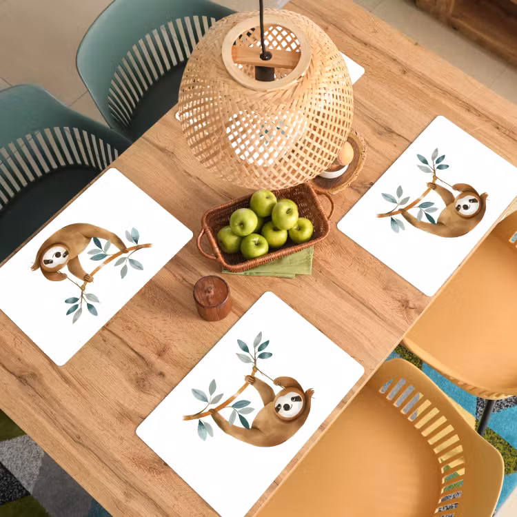Luiaard - Dier - Jungle dieren Placemat vinyl groot -zzsfeer5_Kitchenyeah-website