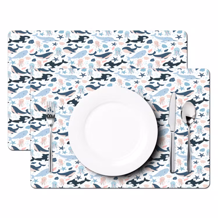 Klein - Oceaan - Walvissen - Octopus Placemat vinyl groot 368 -zzsfeer2_Kitchenyeah-website
