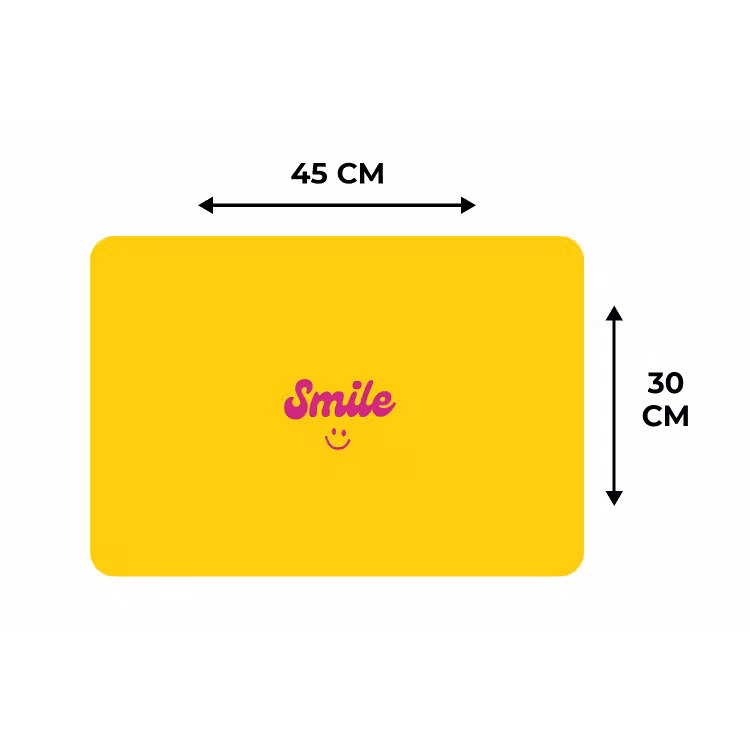 Smile - Geel - Roze Placemat vinyl groot -specs