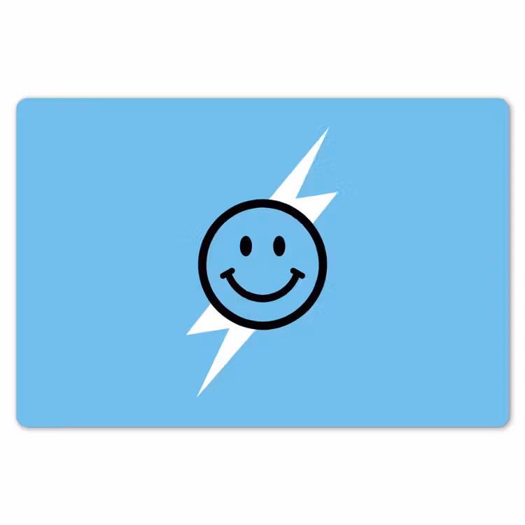 Smiley - Blauw - Bliksem Placemat vinyl groot -zzsfeer1_Kitchenyeah-website