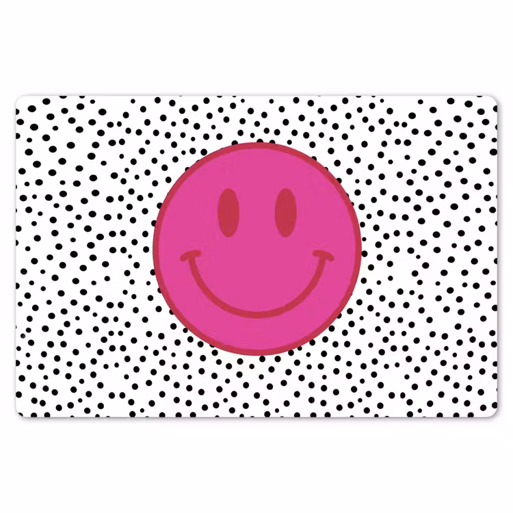 Smiley - Roze - Stippen Placemat vinyl groot -zzsfeer1_Kitchenyeah-website
