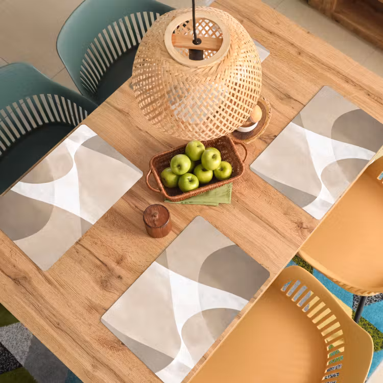 Vloeiende vlakken - Harmonieus - Golvend Placemat vinyl groot -zzsfeer5_Kitchenyeah-website