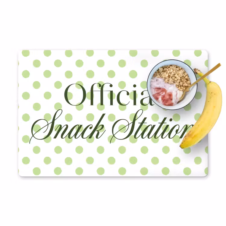 Snack Station - Groen - Stippen Placemat vinyl groot -zzzproduct_Kitchenyeah-website