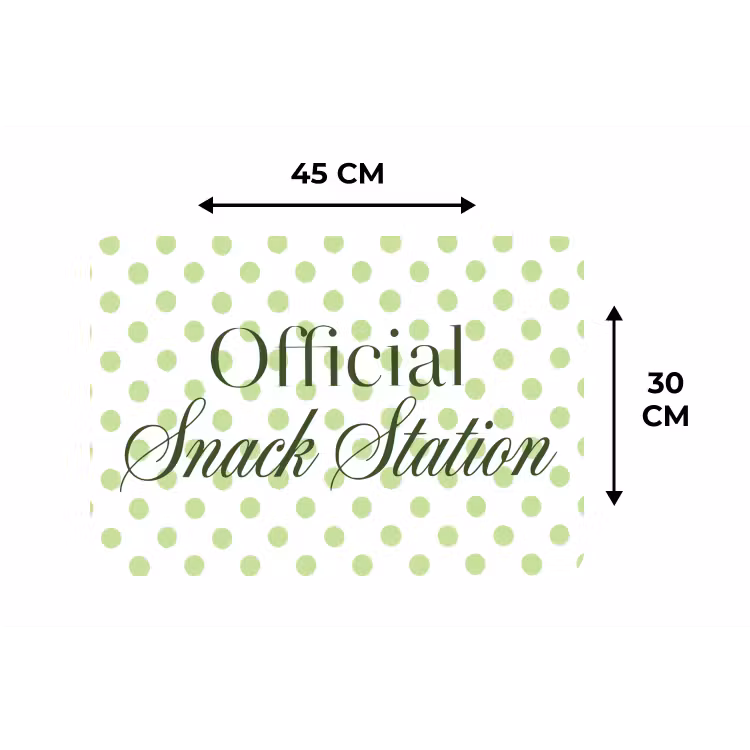 Snack Station - Groen - Stippen Placemat vinyl groot -specs