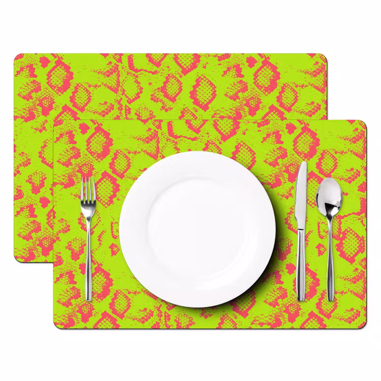 Slang - Neon - Groen - Roze Placemat vinyl groot 368 -zzsfeer2_Kitchenyeah-website