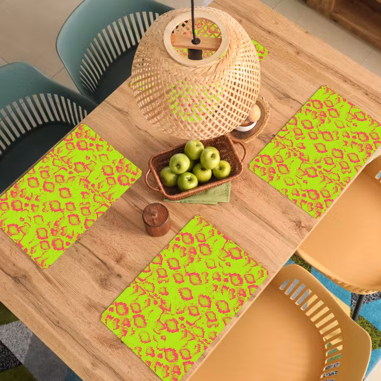 Slang - Neon - Groen - Roze Placemat vinyl groot 368 -zzsfeer5_Kitchenyeah-website