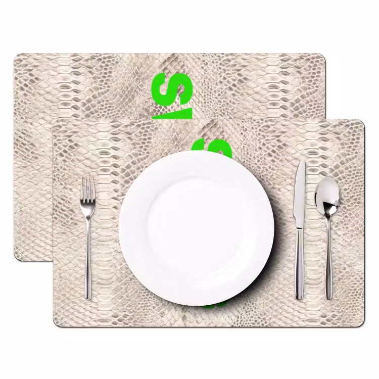 Slangenprint - SWAG - Neon - Groen Placemat vinyl groot -zzsfeer2_Kitchenyeah-website