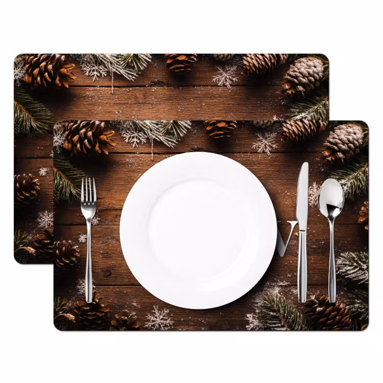 Sneeuw - Houtlook - Quote - Let it snow Placemat vinyl groot -zzsfeer2_Kitchenyeah-website