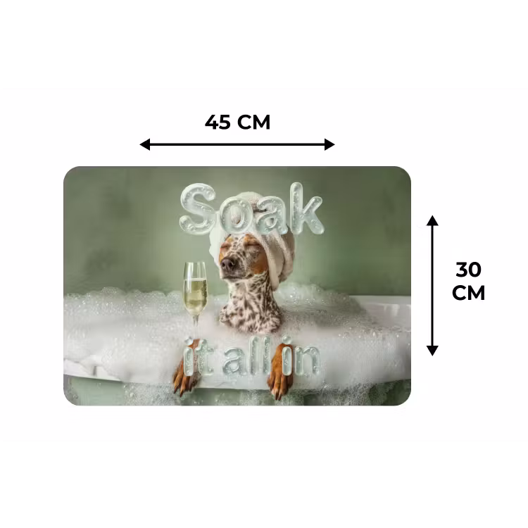 Soak it all in - Hond - Bad Placemat vinyl groot -specs