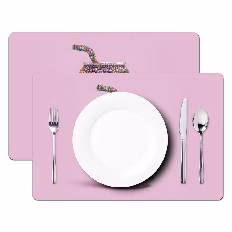 Frisdrankblikje - Bloemenpatroon - Edelstenen - Kleurrijk Placemat vinyl groot -zzsfeer2_Kitchenyeah-website