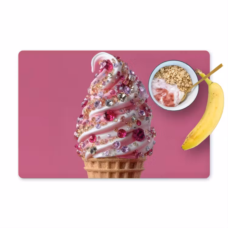 Softijs - Edelstenen - Roze - Hoorntje Placemat vinyl groot -zzzproduct_Kitchenyeah-website