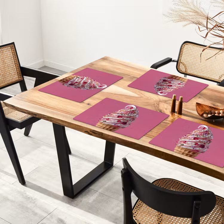Softijs - Edelstenen - Roze - Hoorntje Placemat vinyl groot -zzsfeer4_Kitchenyeah-website